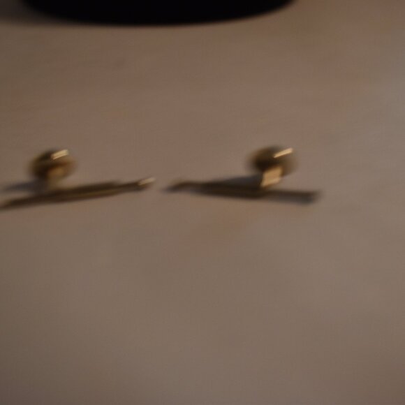 Pair of Vintage Belais 14K White Gold Shirt Studs with Onyx Centers - Picture 9 of 11